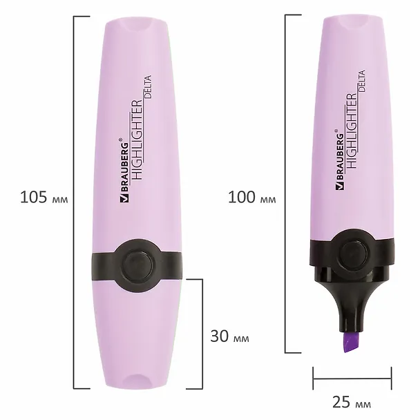 Текстовыделитель Brauberg, Delta Pastel, лавандовый 1-5 мм 2937342 — 11