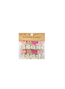 Набор декор. дерев. прищепок "Сердечки/Love, Its my heart..." с веревкой 8шт (11061700)11-21539-8