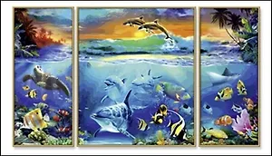 Набор для раскрашивания Триптих Коралловые рифы (609260531) (50х80см) (коробка)