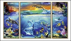 Набор для раскрашивания Триптих Коралловые рифы (609260531) (50х80см) (коробка) 2264870