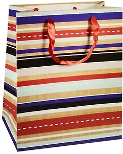 Пакет подарочный бумажный "Веселые полоски ", А4