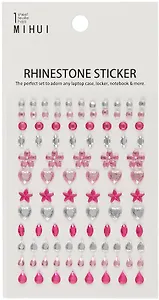 Стразы самоклеящиеся ассорти розовый микс