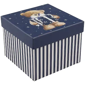 Подарочная коробка «Мишка на синем», средняя