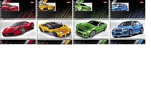 Тетрадь 80л кл. "Super Cars" спираль, серебро, ассорти, Hatber