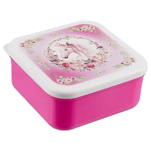 Ланч-бокс Единорог акварель (пластик) (11,5х11,5) (12-rongtai-15002)