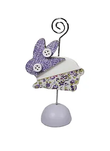 Декоративный держатель для фото из древесины павловнии с аппликацией из хлопчато-бумажной ткани (28787) (5,5х6,5х13)