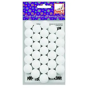 ACTION! Fancy Набор шариков из пенопласта, d=20 мм, 30 шт., в блист. FD030009