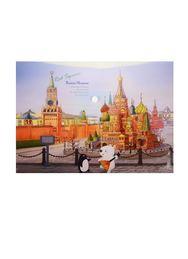 Папка-конверт А4 на кнопке "Москва", пластик, Comix 240722 — 1