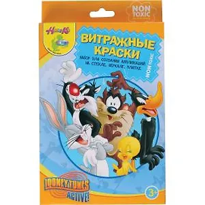 Набор Витражные краски для декор. на стекле Весел. Мультяшки (83810) (3+) (коробка)