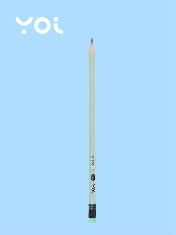 Карандаш чернографитный с ластиком «Metallic», Yoi, HB, в ассортименте 3039147 — 2