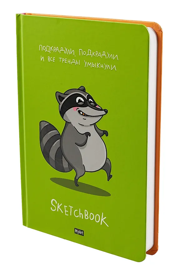 Скетчбук 145*203 128л "Енот" 120г/м2, тв.обложка 3011067 — 2