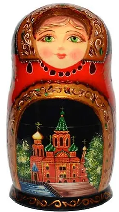 Сувенир, АКМ, Матрешка 5м СПб h-18см М05-0018-10ВПР 334973