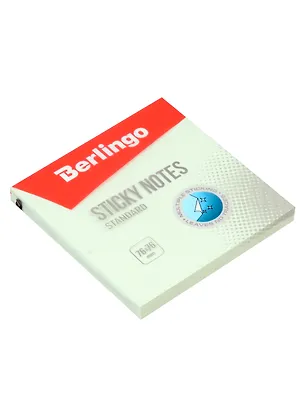 Блок бумаги 76*76 самоклеящийся зеленый 100л, "Standard", Berlingo 2972722