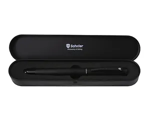 Ручка подарочная шариковая синяя "Obsidian", черный корпус, Schiller