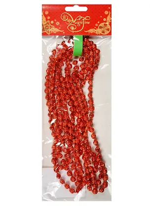 Новогодняя гирлянда Бусы (270см) красный маскарад 2541117