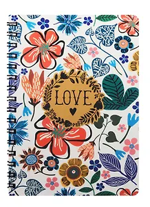 Записная книжка А6 80л кл. "Flower love" спираль, Kairui