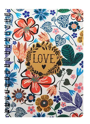 Записная книжка А6 80л кл. "Flower love" спираль, Kairui 240214