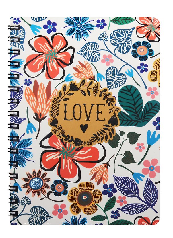 Записная книжка «Flower love» А6, 80 листов в клетку, спираль, Kairui 240214 — 1