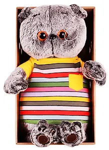 Игрушка мягкая Budi Basa, Басик в полосатой футболке с карманом Ks30-147