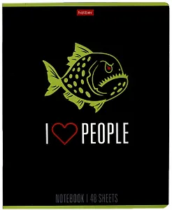 Тетрадь в клетку Hatber, "Люблю людей", 48 листов, в ассортименте