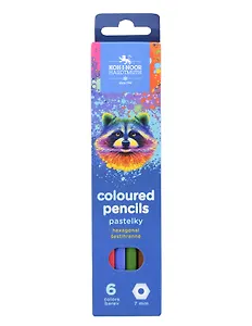 Карандаши цветные 06цв "Racoon" к/к, подвес, Koh-I-Noor