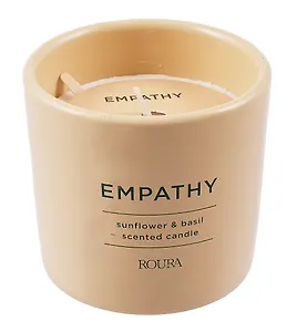 Свеча ароматическая в стакане Подсолнечник и Базилик (керамика) (9х9) (250г)