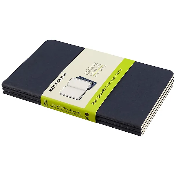 Записная книжка «Cahier Journal Pocket» А6, 32 листа, нелинованная, синяя, 3 штуки, Moleskine 242479 — 2