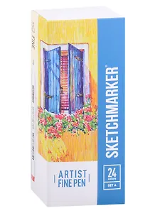 Ручки капиллярные 24цв Artist fine pen Basic 1, к/к, Sketchmarker