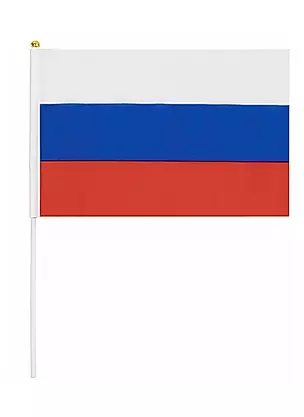 Флаг России ручной, полотно 20*30 см, с флагштоком — 2976492 — 1