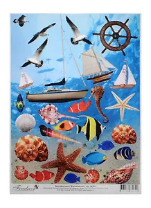 Декупажная карта Морские мотивы А4 (DK3022) (упаковка)