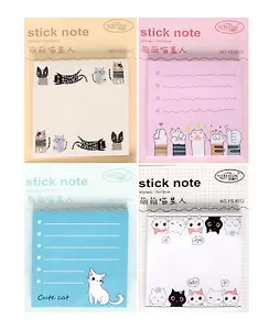 Блок бумаги самоклеящийся 60л "Cat", ассорти