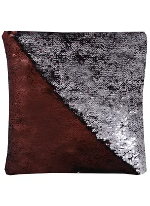 Подушка с пайетками шоколад с серебром (3202) (37х37) 2630096