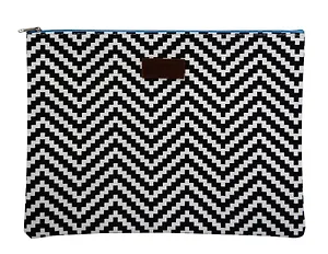 Папка для документов, А4 (33*24см), Феникс+ Черно-белый зигзаг кожзам с запечаткой 44154