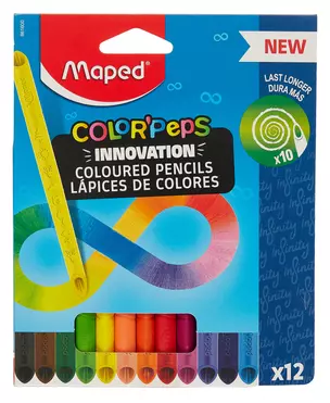 Карандаши цветные Maped, Color'Peps Infinity, 12 цветов — 3036040 — 1