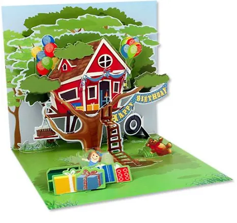 3D открытка Домашняя Вечеринка (Tree House Party) (квадрат) (908) 2384672 — 1