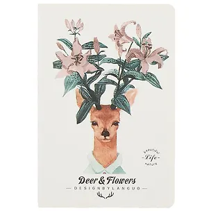 Тетрадь в клетку Languo, Deer and flowers, 44 листа, в ассортименте 246130