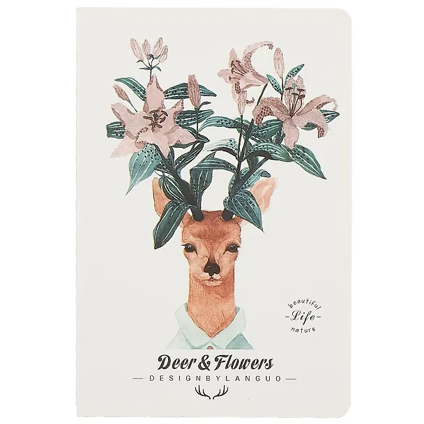 Тетрадь общая «Deer and flowers», 44 листа в клетку, А5, в ассортименте - Languo 246130 — 1