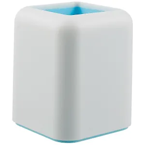 Подставка настольная Forte, Pastel, пластиковая, белый с голубой вставкой, ErichKrause