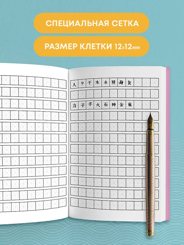 Книга Тетрадь для иероглифов (розовый дракон) () — 6