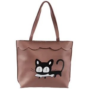 Сумка на молнии с волнистым краем Кот с рыбкой (кожзам) (40х30) (12-11539-103)