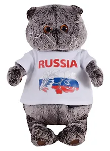 Мягкая игрушка Басик в футболке с принтом Россия (22 см) (Ks22-099)