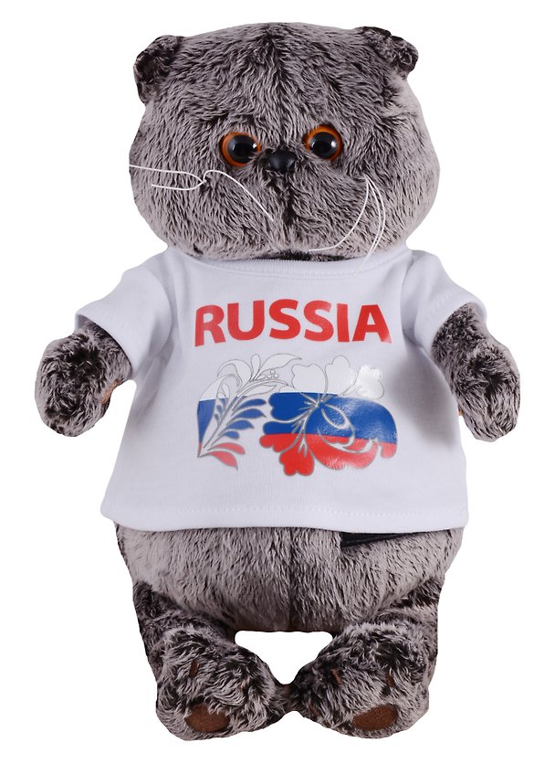 Мягкая игрушка Басик в футболке с принтом Россия (22 см) (Ks22-099) 2654043 — 1