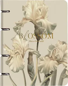 Тетрадь в клетку Blossom. Ирисы светлый, 80 листов, на кольцах, Be Smart