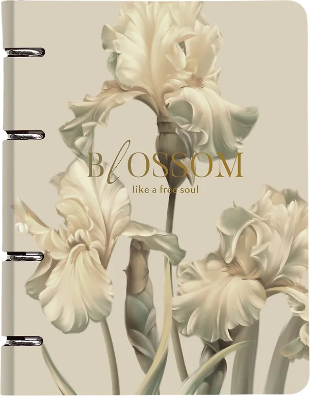 Тетрадь в клетку Blossom. Ирисы светлый, 80 листов, на кольцах, Be Smart 3151156 — 1