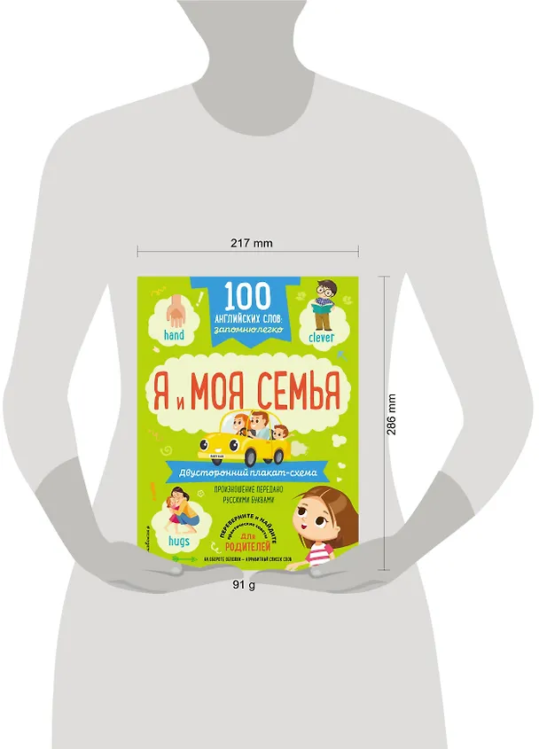 Книга 100 английских слов: запомню легко. Я и моя семья (двусторонний плакат-схема) () — 4